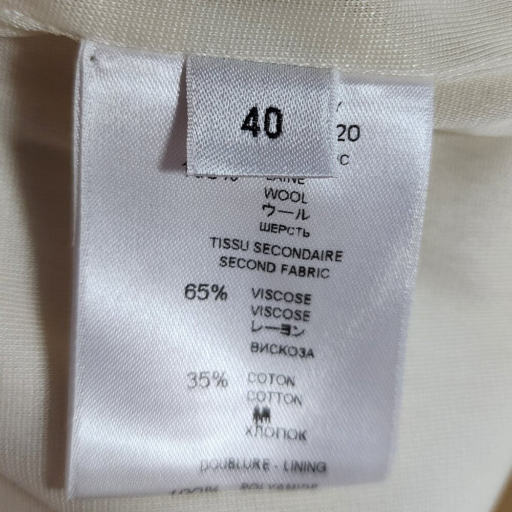 Givenchy Ivory 100% Wool Pencil Skirt Size M Tailored Quiet Luxury - Picture 3 of 8